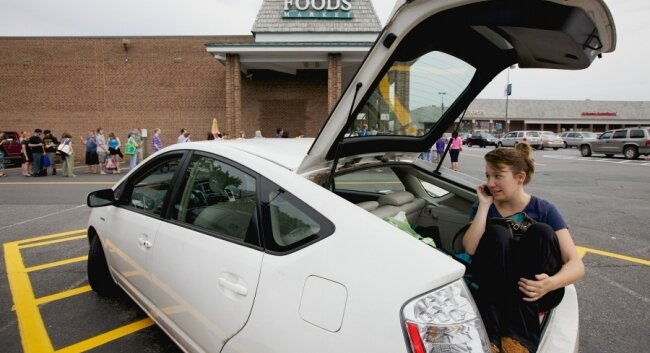 Helen Cohoon of Crozet made a call from a Prius.