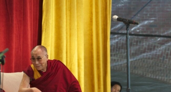 %2526quot;I feel very happy,%2526quot; the Dalai Lama told the crowd at the Pavilion, before talking at length about the importance of practicing love and compassion.
