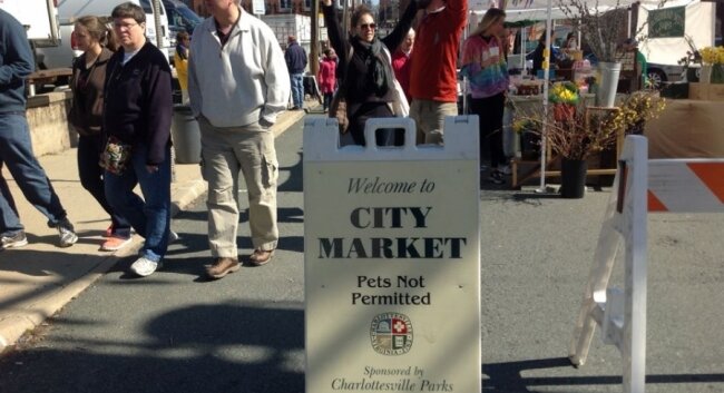 The Charlottesville City Market on opening day this year. Will it ever get a permanent home?
