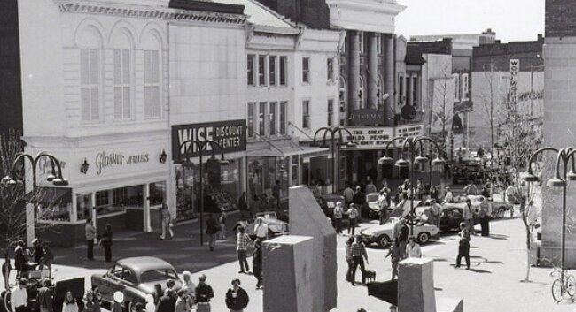Our just-completed Downtown Mall in the mid-1970s.