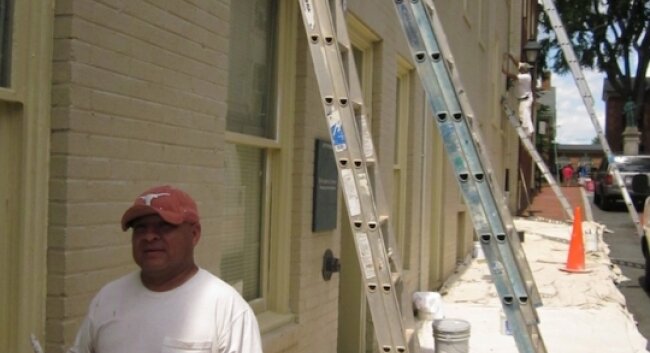 Painting foreman Nacho Velasquez had several men on ladders at the time of the quake.