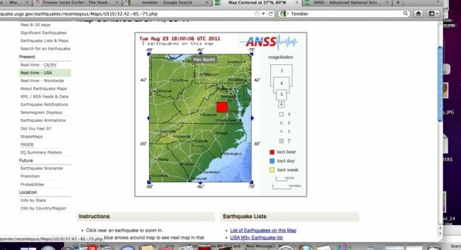 An earthquake that measured 5.9 on the Richter magnitude scale hit Charlottesville at 1:51pm 