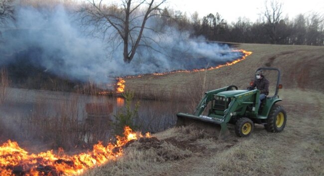 A samaritan neighbor who wished to remain anonymous creates his own fire line.