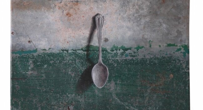 Fitts painted %2526quot;Spoon on a Horizon%2526quot; in 2007 using scrap metal from Coiner%2526#039;s. It went on to beat out 350 entries for the Mid-Atlantic New Painting exhibit at the University of Mary Washington Galleries. 