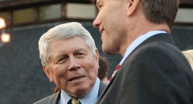 Albemarle Supervisor Lindsay Dorrier chatted with Governor Bob McDonnell.