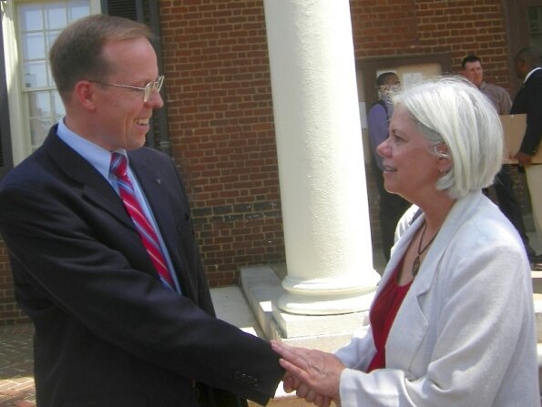 Del. Rob Bell and Superintendent Pam Moran.