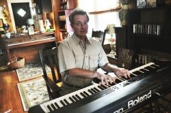 Art Wheeler, at home with his keyboard