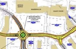 Roundabouts take more land than conventional intersections