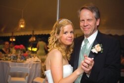 Justine dances with her father at her May 28, 2006 wedding. On October 25, a jury found her husband, Eric Abshire, guilty of her first degree murder.