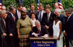 When Bill Clinton signed welfare reform, he made drug felons-- thousands of whom had merely possessed drugs-- ineligible for government assistance.