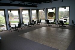 The upstairs is available for special events. Check out the dance floor!
