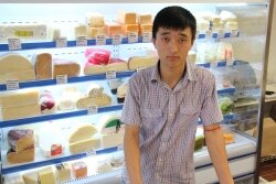 Twenty-two-year-old Lobsang Yongphel opened the C-Ville Cheese Shop on the Downtown Mall about two months ago.