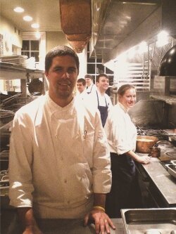 Tucker Yoder and his staff in the kitchen at the Clifton Inn. 