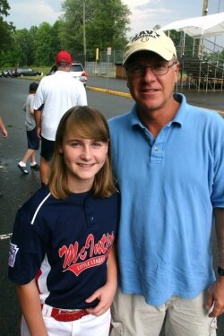 Caroline Lund with her father Eric Lund at McIntire Park. 