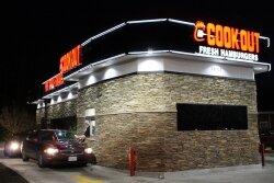 Both of Richmond%2526#039;s Cook-Outs feature drive-thru lanes on both sides of the building.