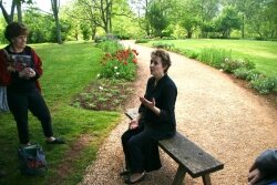 Alice Waters chats about the importance of local food at a feast she prepared at Monticello last week.