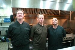 Head chef James Harris, owner Jeff Goode, and chef Travis Terry.