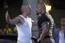 Vin Diesel and The Rock heat up in %2526quot;Fast Five.%2526quot;