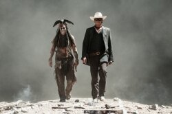 Johnny Depp stars as Tonto and Armie Hammer is The Lone Ranger.