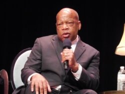 The first time John Lewis went to the library, he was told it was %2526quot;for whites only, not the colored,%2526quot; he recounts at the book festival. He didn%2526#039;t go back until he was invited with his own book in 1999.
