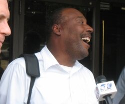 Earl Washington, shown here in Charlottesville in 2006 after a jury awarded him $2.25 million.
