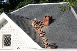 This house near Bells Lane on Courthouse Road lost its chimney.