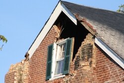 The historic 1818 house called Cuckoo lost all four chimneys.