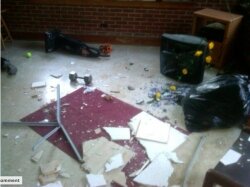 Halfaday posted this photo of his sunroom after the earthquake.