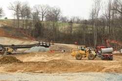 Across Melbourne Road from the county parkway portion, construction has begun on the city%2526#039;s McIntire Extended.