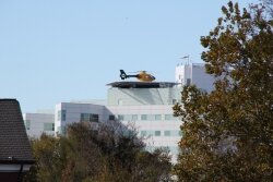 A medevac helicopter seen on the morning of November 8.