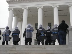 Some thought excessive the use of riot police to disperse a peaceful demonstration on the steps of the Capitol in Richmond in March 2012.