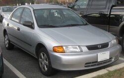 Police have not yet determined what caused the 1998 Mazda Protege, similar to the one pictured here, to accelerate out of control.