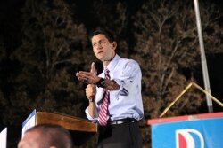 GOP VP nominee Paul Ryan makes an appearance in Albemarle fewer than two weeks before the election.