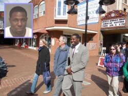On March 26, Wes Bellamy joined City Councilor Kristin Szakos (left) and Joe Szakos for a gay pride march on the Downtown Mall. The day before, Bellamy was arrested for failure to show up in court.