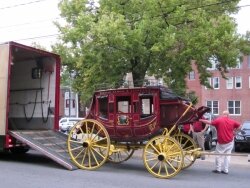 This stage coach was photographed upon delivery to Market Street at 8:55am on August 9.