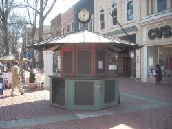 The Downtown Mall%2526#039;s kiosk shortly before it was removed in 2008. Yours now for $4,000