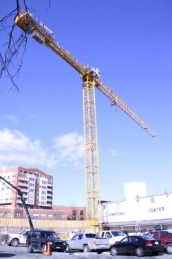 The massive crane at Waterhouse went up on January 20