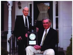 In August, Joe Teague helped Thacker celebrate his 75th year in the Virgina Funeral Directors Association.