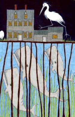 Kaki Dimock, %2526quot;Snowy Egret Ghost at Andrew Wyeth%2526#039;s House%2526quot;