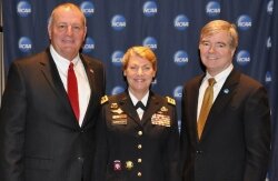 Maybe Emmert (right) needs to go to boot camp?